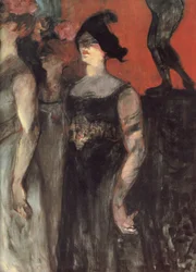 Messalina zwischen zwei Komparsen